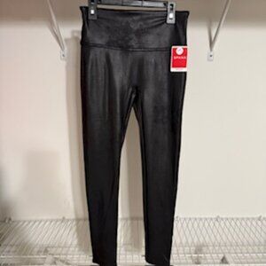 Spanx Faux Leather Leggings  Medium Petite  Black